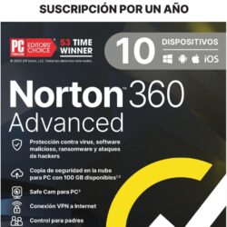 Norton Antivirus 360 Advanced 100gb 10 Dispositivos 1 Año